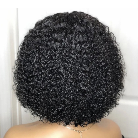 Women's Curly Wavy Short Wigs Dark Black Ladies Costume Synthetic Hair - Picture 5 of 12